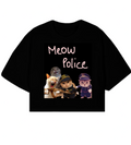 MEOW POLICE boxy cropped Tshirt