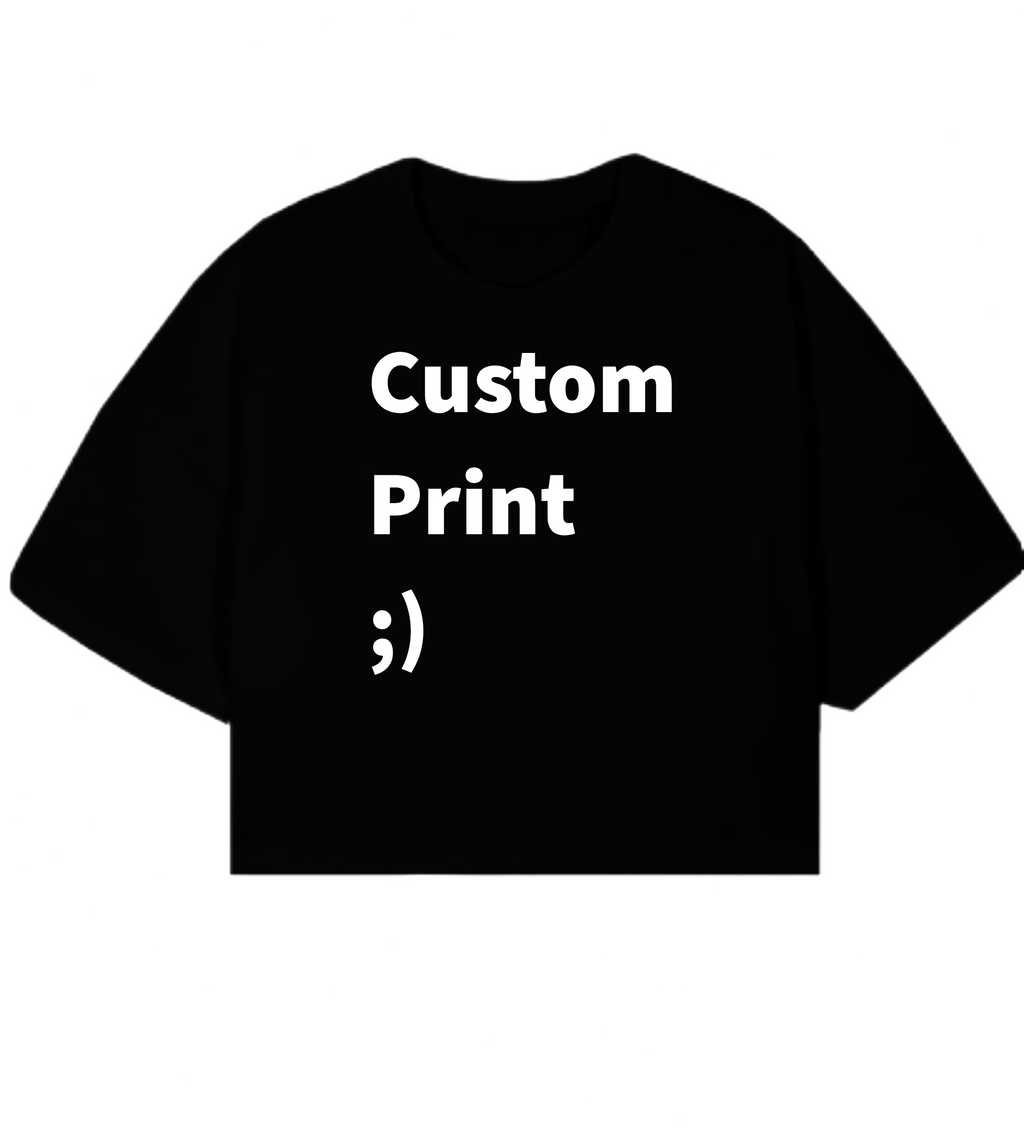 Custom Print Boxy Cropped Tshirt