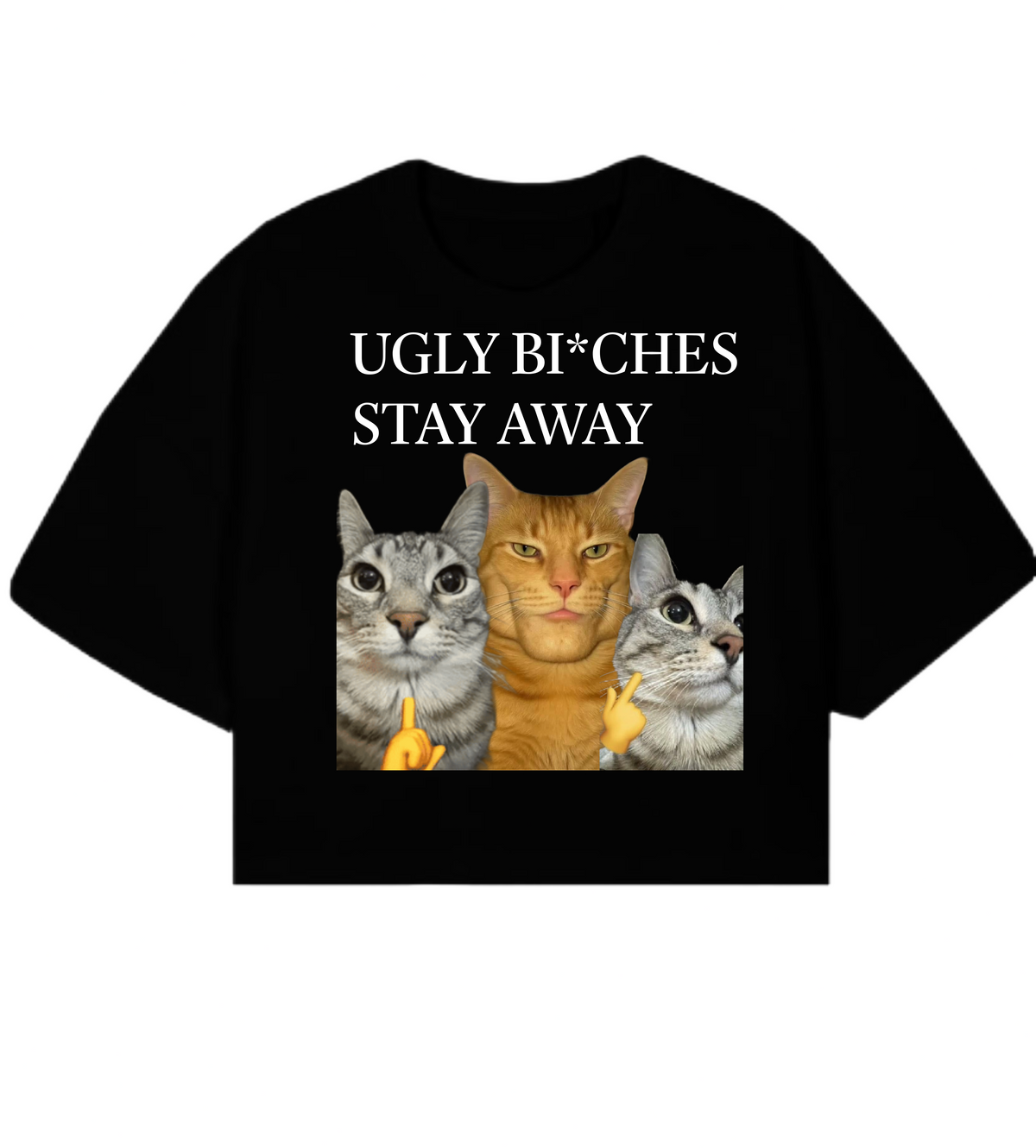 UGLY BITCHES STAY AWAY Boxy Cropped Tshirt